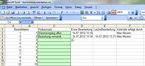 Excel Kontrolldokumentation